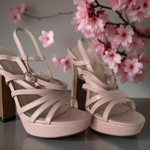 Elegant Pink Strappy Women's Heels